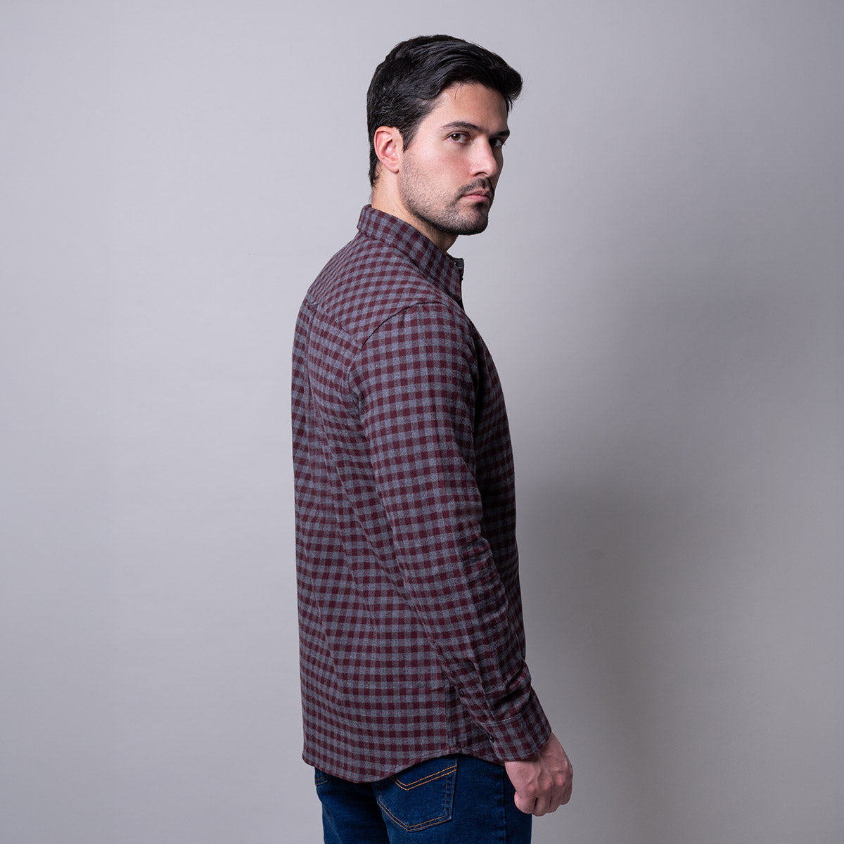 Camisa vino a cuadros Aldo Conti HB673 - foto 5