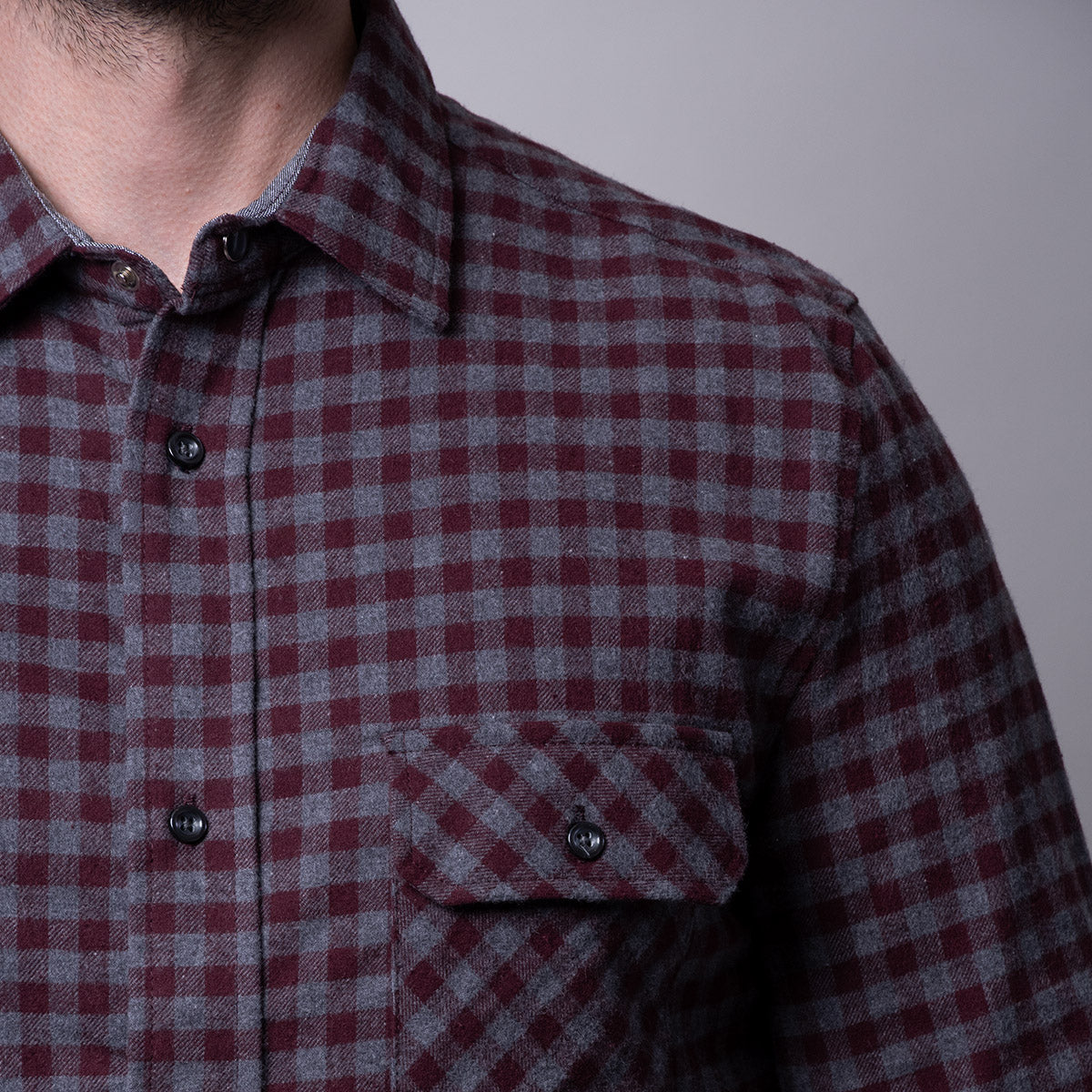 Camisa vino a cuadros Aldo Conti HB673 - foto 3