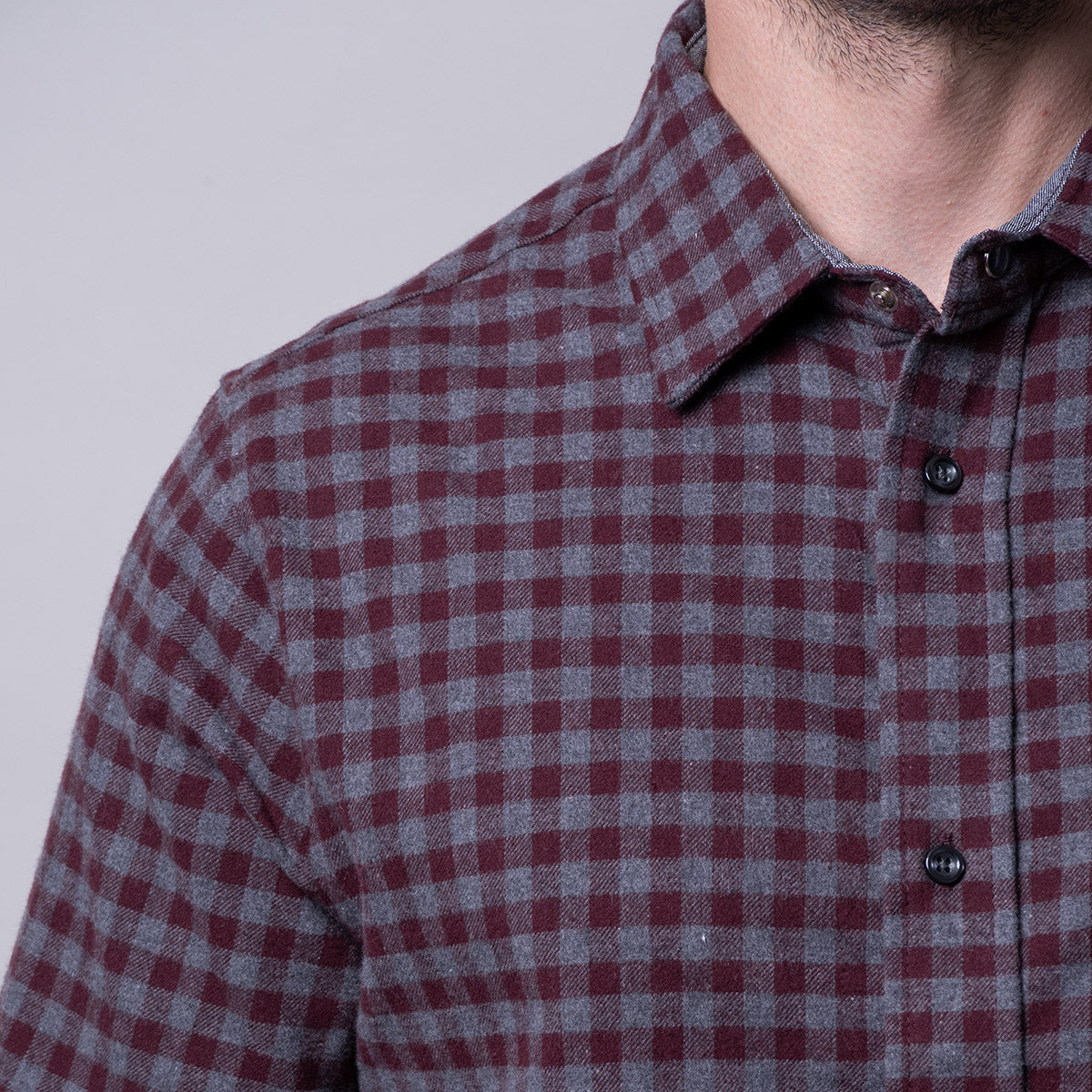 Camisa vino a cuadros Aldo Conti HB673 - foto 4
