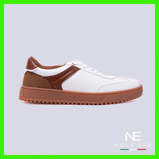Tenis casuales blancos con café Nova Era | Vermonti HC185