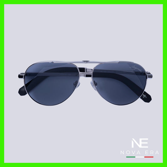 Lentes Nova Era tipo aviador en negro/plata | Argento HC195