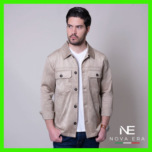Sobrecamisa beige Nova Era slim fit | Vermonti HC265