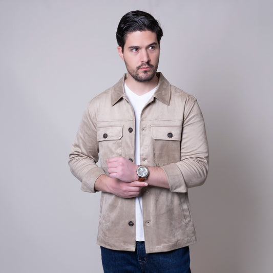 Sobrecamisa beige Nova Era slim fit | Vermonti HC265