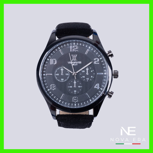 Reloj análogo negro números arábigos Nova Era Vermonti HC401