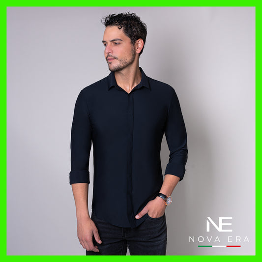 Camisa negra slim fit Nova Era | Vermonti HC524