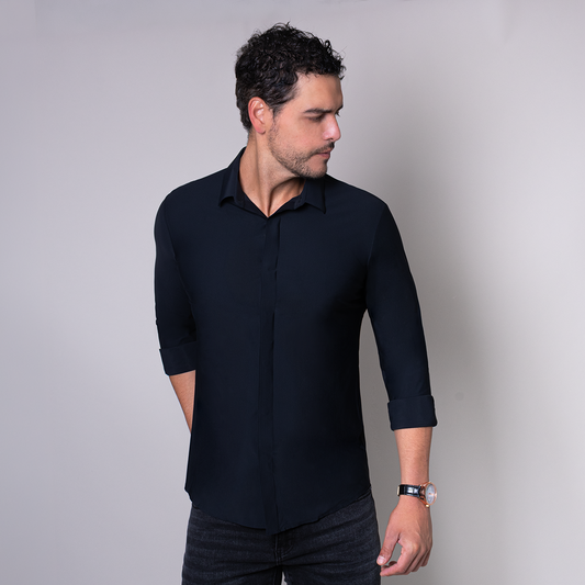 Camisa negra slim fit Nova Era | Vermonti HC524