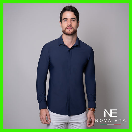Camisa azul marino slim fit Nova Era | Vermonti HC525
