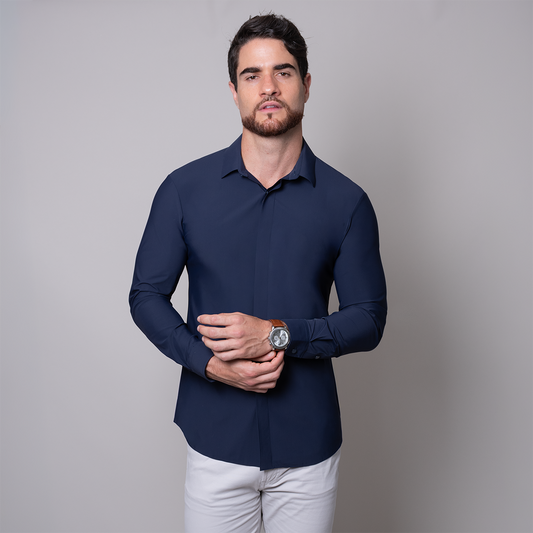 Camisa azul marino slim fit Nova Era | Vermonti HC525