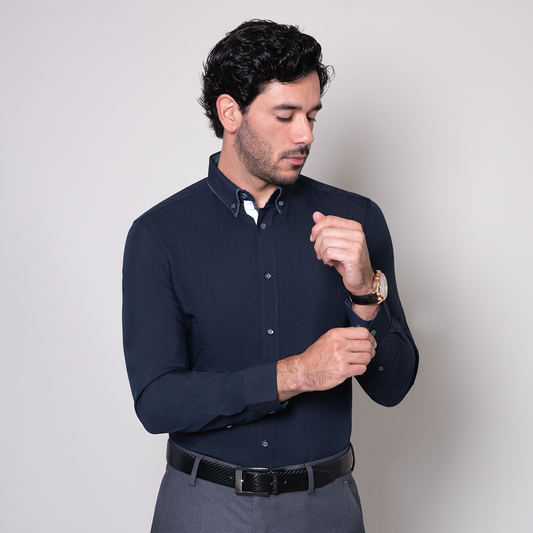 Camisa azul marino super slim fit Nova Era | Vermonti HC549
