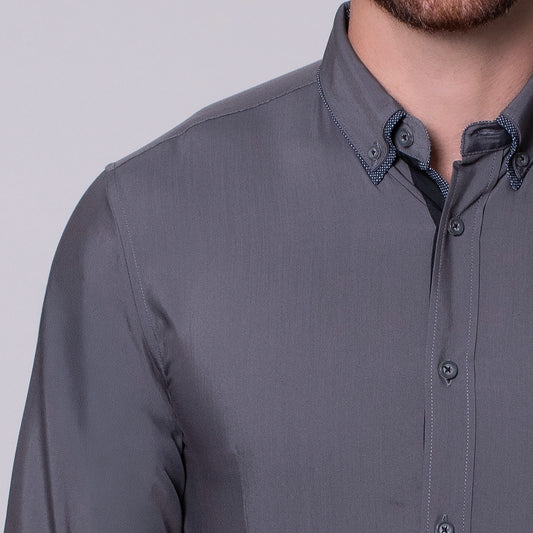 Camisa gris grafito super slim fit Nova Era | Vermonti HC550