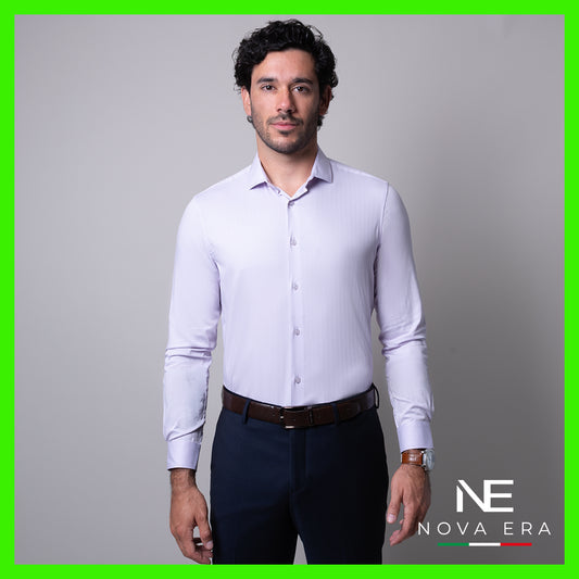 Camisa lila slim fit Nova Era | Vermonti HC559
